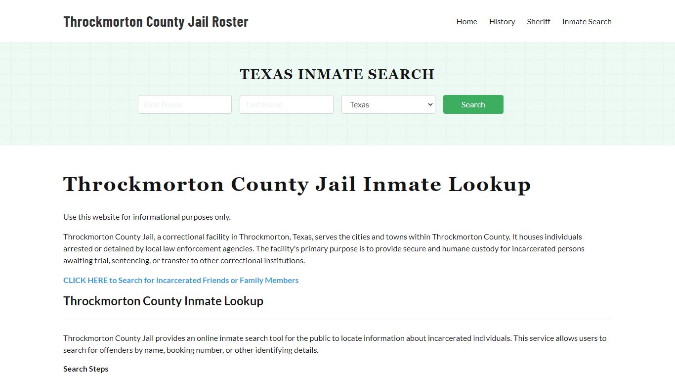 Throckmorton County Jail Roster Lookup, TX, Inmate Search