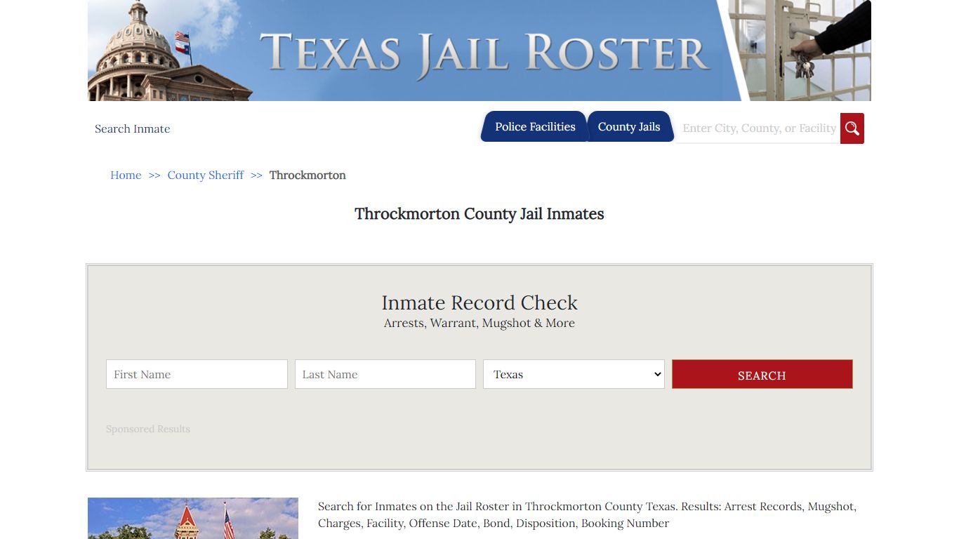 Throckmorton County Jail Inmates - Jail Roster Search