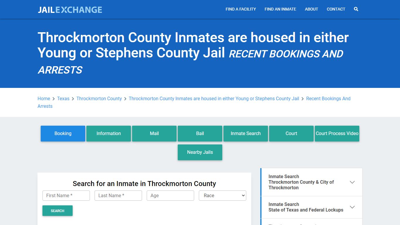 Throckmorton County Inmates are housed in either Young or Stephens ...